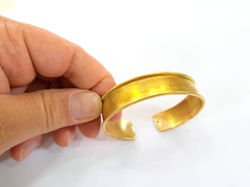 10 Pcs Raw Brass Bangle Blanks Bracelet Blanks Cuff Blanks Adjustable Bracelet Blank ( 15mm ) G7781