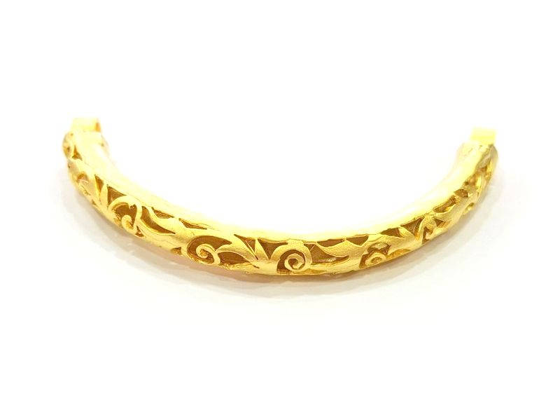 Gold Bangle Component Bracelet Components Pendant, Gold Plated Brass G7784