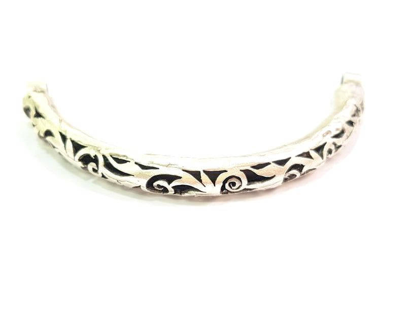 Silver Bangle Component Bracelet Components Pendant Antique Silver Plated Brass G13357