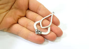 2 Silver Pendant Antique Silver Plated Pendants (50x32mm)  G15543