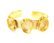 Gold Bangle Blanks Bracelet Blanks Hammered Cuff Blanks Adjustable Bracelet Blank Gold Plated Brass (18x13mm Blanks ) G7786