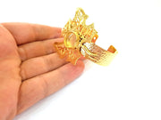 Gold Bangle Blanks Bracelet Blanks Hammered Cuff Blanks Adjustable Bracelet Blank Gold Plated Brass (14mm Blanks ) G7787