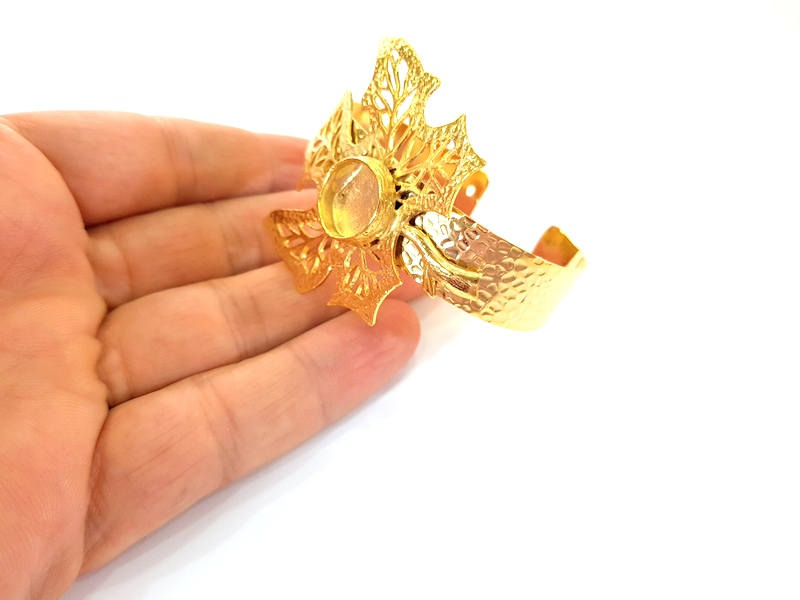 Gold Bangle Blanks Bracelet Blanks Hammered Cuff Blanks Adjustable Bracelet Blank Gold Plated Brass (14mm Blanks ) G7787