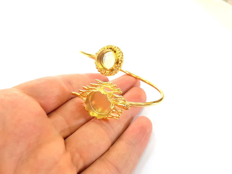 Gold Bangle Blanks Bracelet Blanks Cuff Blanks Adjustable Bracelet Blank Gold Plated Brass (18mm and 10mm Blanks ) G7789