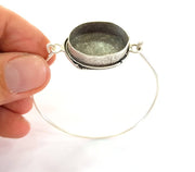Bracelet Blanks Bangle Blanks Cuff Blanks Adjustable Bracelet Blank Antique Silver Plated Brass ( 25x18mm Blanks ) G15414