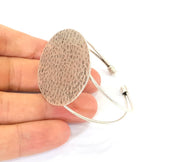 Bracelet Blanks Bangle Blanks Cuff Blanks Adjustable Bracelet Blank Antique Silver Plated Brass ( 40mm Blanks ) G15415