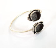 Bracelet Blanks Bangle Blanks Cuff Blanks Adjustable Bracelet Blank Antique Silver Plated Brass ( 18x13mm Blanks ) G7802
