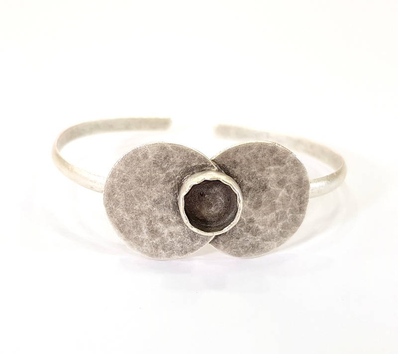 Bracelet Blanks Bangle Blanks Cuff Blanks Adjustable Bracelet Blank Antique Silver Plated Brass ( 10mm Blanks ) G7803