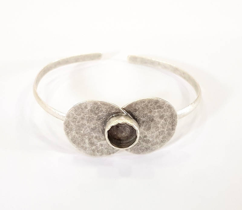 Bracelet Blanks Bangle Blanks Cuff Blanks Adjustable Bracelet Blank Antique Silver Plated Brass ( 10mm Blanks ) G7803