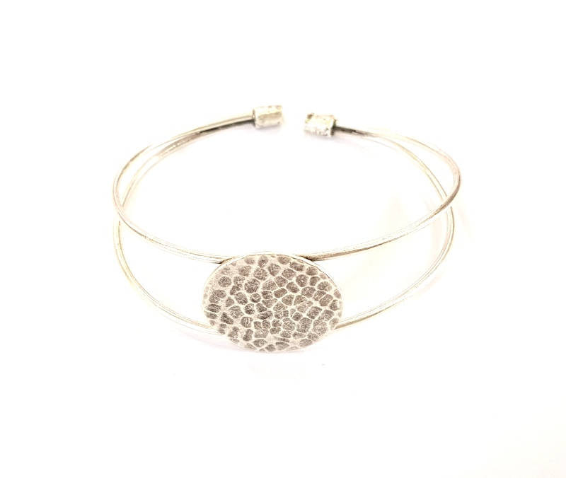 Bracelet Blanks Bangle Blanks Cuff Blanks Adjustable Bracelet Blank Antique Silver Plated Brass ( 22mm Blanks ) G7804