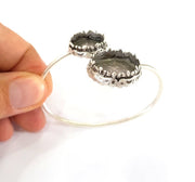 Bracelet Blanks Bangle Blanks Cuff Blanks Adjustable Bracelet Blank Antique Silver Plated Brass ( 20mm and 16mm Blanks ) G7805