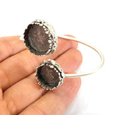 Bracelet Blanks Bangle Blanks Cuff Blanks Adjustable Bracelet Blank Antique Silver Plated Brass ( 20mm and 16mm Blanks ) G7805