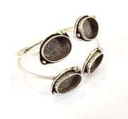 Bracelet Blanks Bangle Blanks Cuff Blanks Adjustable Bracelet Blank Antique Silver Plated Brass ( 18x13mm Blanks ) G7806