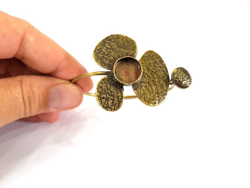 Bracelet Blanks Bangle Blanks Cuff Blanks Adjustable Bracelet Blank Antique Bronze Plated Brass ( 14mm Blanks ) G7810