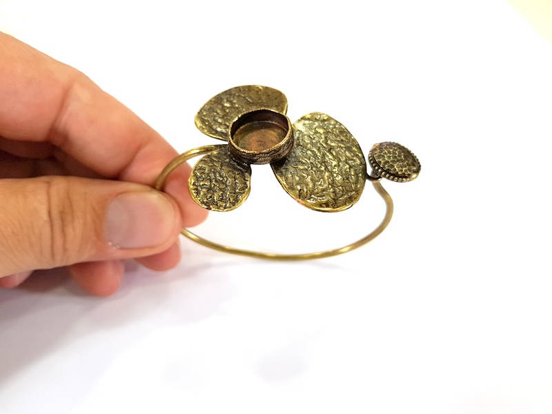 Bracelet Blanks Bangle Blanks Cuff Blanks Adjustable Bracelet Blank Antique Bronze Plated Brass ( 14mm Blanks ) G7810