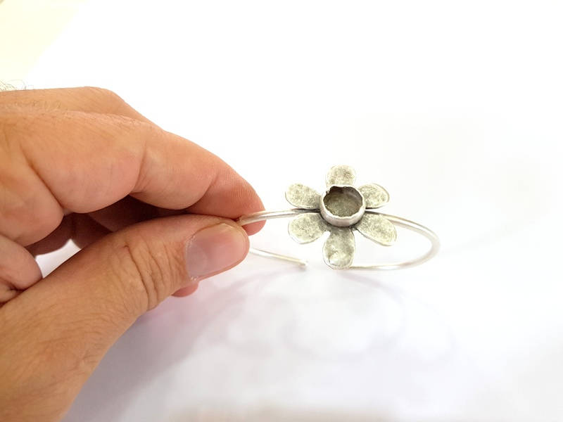 Bracelet Blanks Bangle Blanks Cuff Blanks Adjustable Bracelet Blank Antique Silver Plated Brass ( 10mm Blanks ) G7816