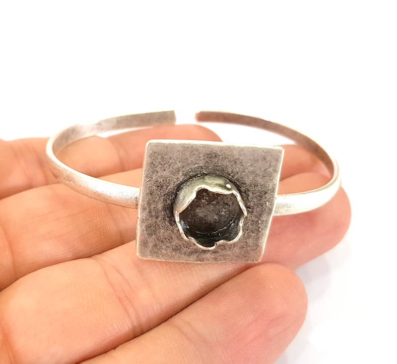 Bracelet Blanks Bangle Blanks Cuff Blanks Adjustable Bracelet Blank Antique Silver Plated Brass ( 10mm Blanks ) G11913