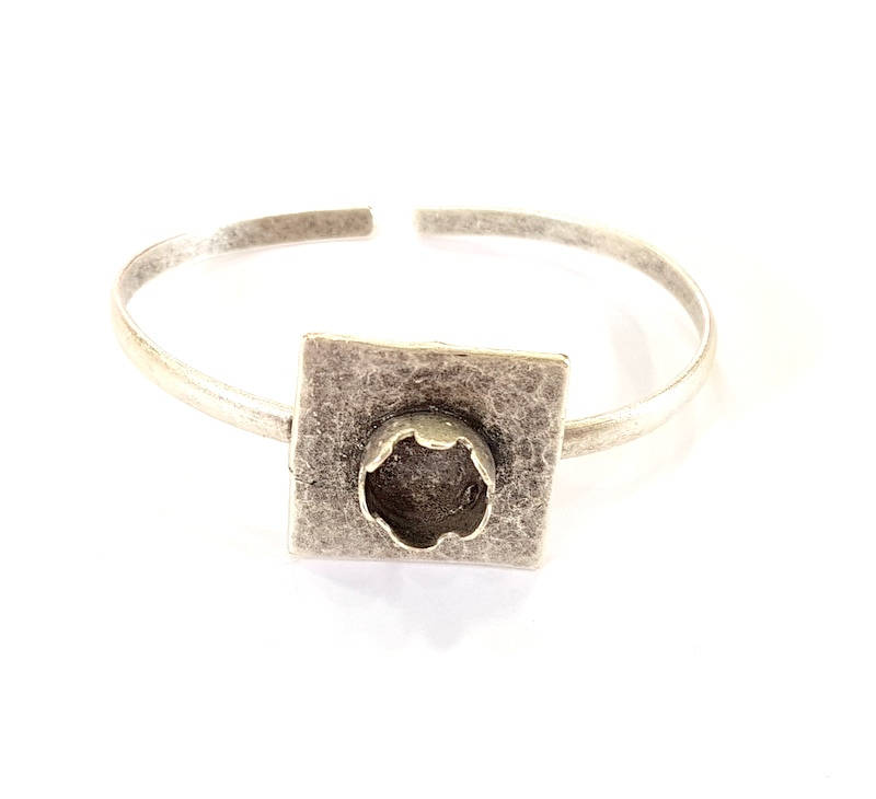 Bracelet Blanks Bangle Blanks Cuff Blanks Adjustable Bracelet Blank Antique Silver Plated Brass ( 10mm Blanks ) G11913