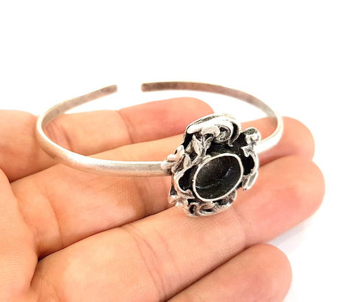Bracelet Blanks Bangle Blanks Cuff Blanks Adjustable Bracelet Blank Antique Silver Plated Brass ( 10mm Blanks ) G7819