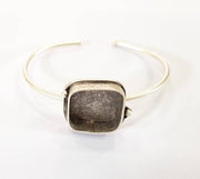 Bracelet Blanks Bangle Blanks Cuff Blanks Adjustable Bracelet Blank Antique Silver Plated Brass ( 20x20mm Blanks ) G7827