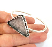 Bracelet Blanks Bangle Blanks Cuff Blanks Adjustable Bracelet Blank Antique Silver Plated Brass ( 35x25mm triangle Blanks ) G7828