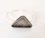 Bracelet Blanks Bangle Blanks Cuff Blanks Adjustable Bracelet Blank Antique Silver Plated Brass ( 35x25mm triangle Blanks ) G7828