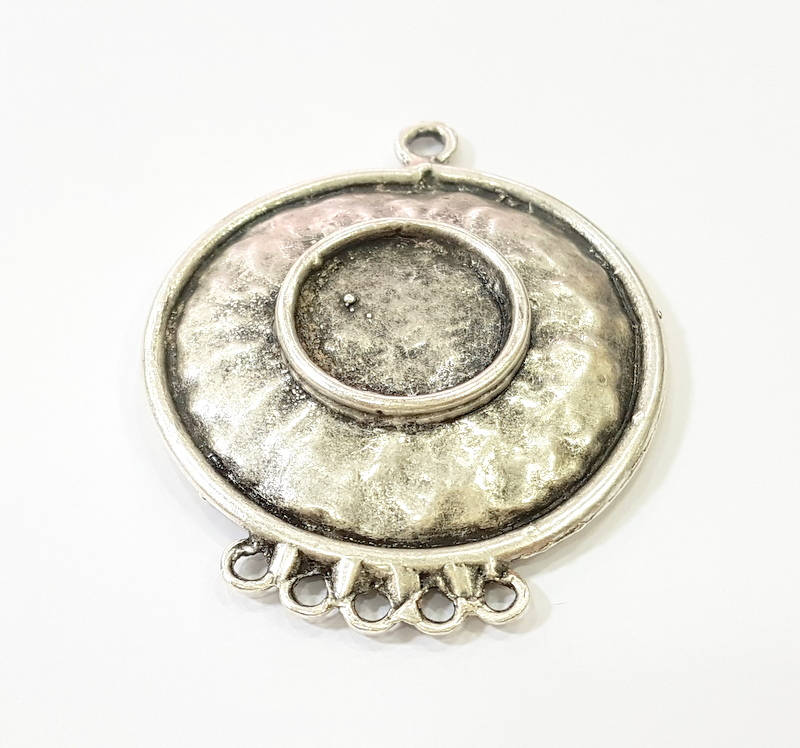 Silver Pendant Antique Silver Plated Pendant Blank (50mm) G7832