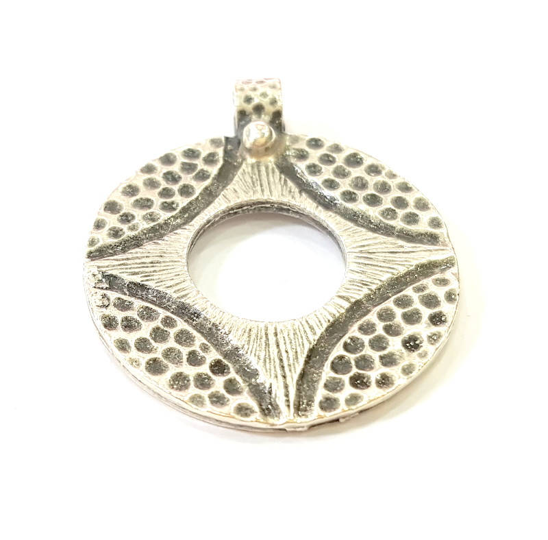 Silver Pendant Antique Silver Plated Pendants (24mm)  G7836