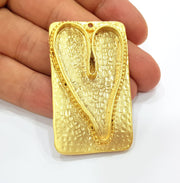 Gold Pendant Blank Base Setting Necklace Blank Resin Blank Heart Mountings Gold Plated Brass G7840