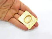 Gold Pendant Blank Base Setting Necklace Blank Resin Blank Mountings Gold Plated Brass G7841