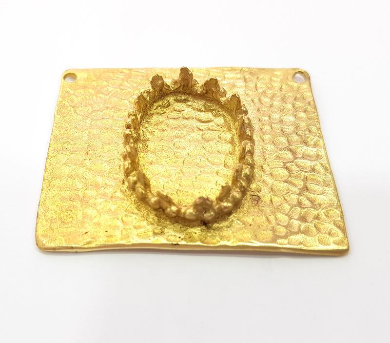 Raw Brass Pendant Blank Bezel Settings Base Blank Mountings Necklace Blank Cabochon Base G7848