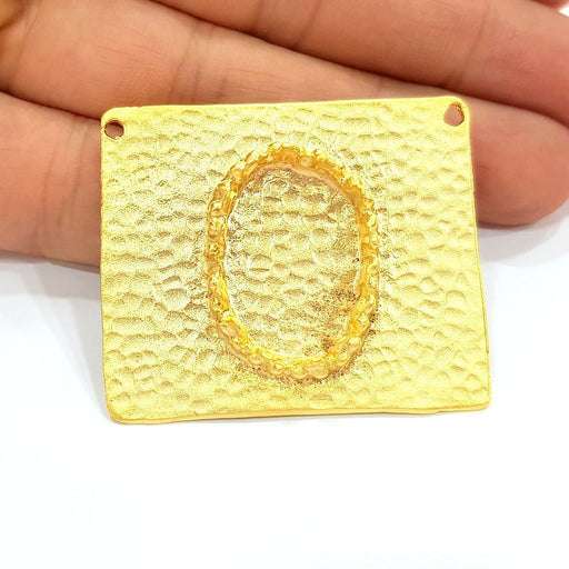 Gold Pendant Blank Base Setting Necklace Blank Resin Blank Mountings Gold Plated Brass G7850