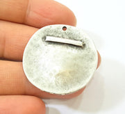 Silver Pendant Antique Silver Plated Pendants (36mm)  G7854