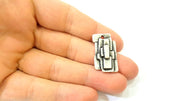 2 Silver Pendant Antique Silver Plated Pendants (29x17mm)  G7861