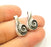 2 Silver Charms Antique Silver Plated Charms (21x11mm)  G7862