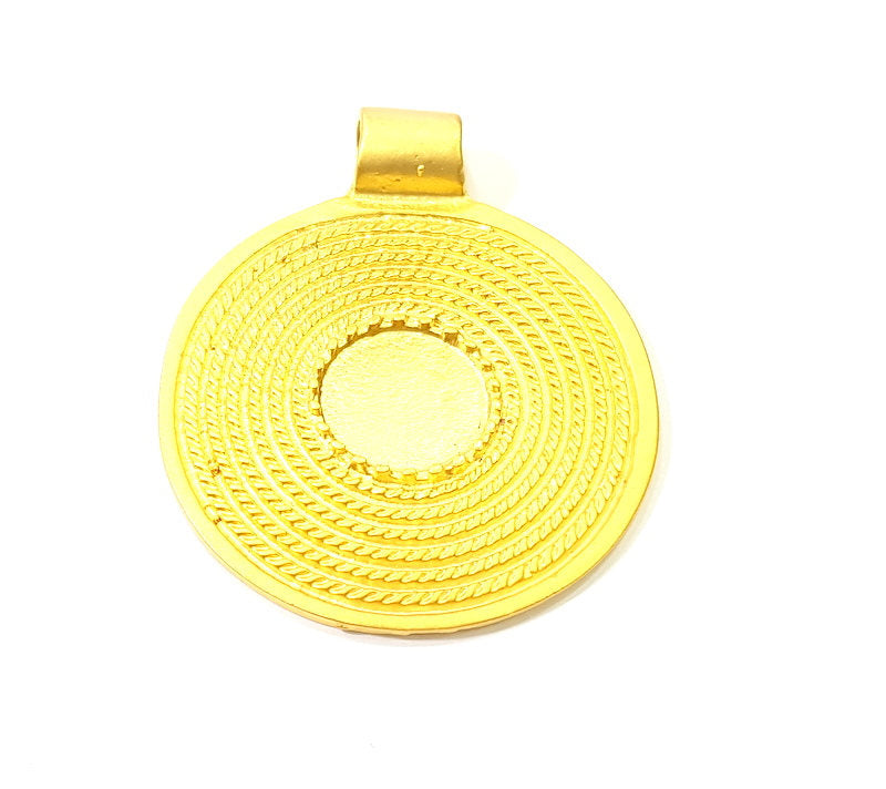 Gold Pendant Blank Pendants Gold Plated Pendant (51mm)  G7864