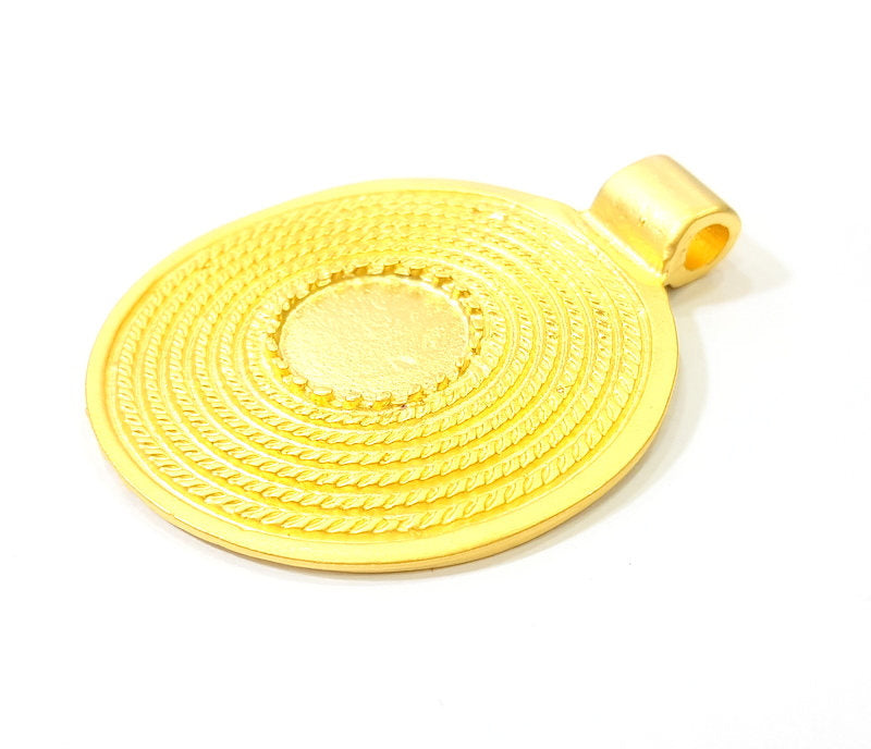 Gold Pendant Blank Pendants Gold Plated Pendant (51mm)  G7864