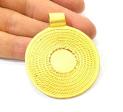 Gold Pendant Blank Pendants Gold Plated Pendant (51mm)  G7864