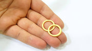 5 Gold Hammered Circle Charm Pendant Gold Plated Circle (20mm)  G7870