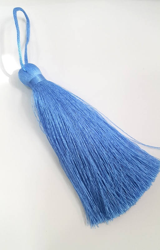 Dark Periwinkle Tassel , Large Thick 113 mm - 4.4 inches G8299