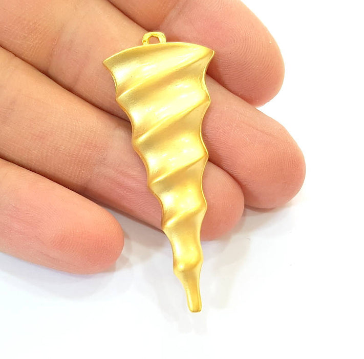 2 Spiral Charms Gold Plated Pendant (55x22mm)  G7872