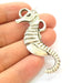 2 Silver Seahorse Pendant Antique Silver Plated Pendants (59x21mm)  G7873