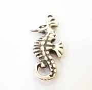 4 Seahorse Charms Antique Silver Plated Charms (42x15mm)  G7875