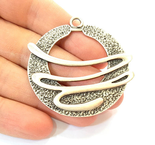 Silver Pendant Antique Silver Plated Pendants (52mm)  G7877