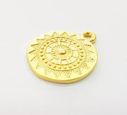 2 Gold Charm Ethnic Charm Tribal Charms Gold Plated Charms  (21mm)  G8305