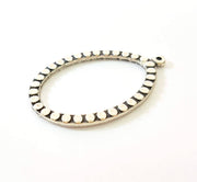 10 Silver Drop Pendant Antique Silver Plated Pendants (47x31mm) G8292