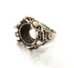 Silver Ring Blank Base Bezel Settings Cabochon Base Mountings Adjustable (16mm Blank) , Antique Silver Plated Brass G13954