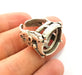 Silver Ring Blank Base Bezel Settings Cabochon Base Mountings Adjustable (20mm Blank) , Antique Silver Plated Brass G7897