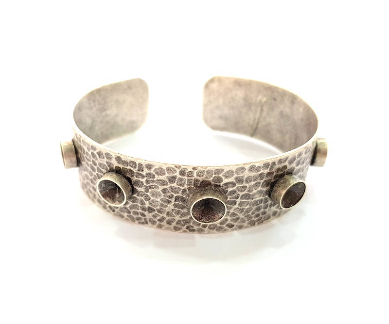 Bracelet Blanks Bangle Blanks Cuff Blanks Adjustable Hammered Bracelet Blank Antique Silver Plated Brass ( 8mm Blanks ) G8195