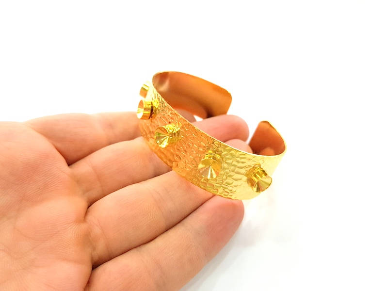 Gold Bangle Blanks Bracelet Blanks Hammered Cuff Blanks Adjustable Bracelet Blank Gold Plated Brass (8mm Blanks ) G11149